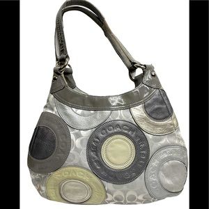 COACH Canvas & Leather Patchwork Shoulder Bag